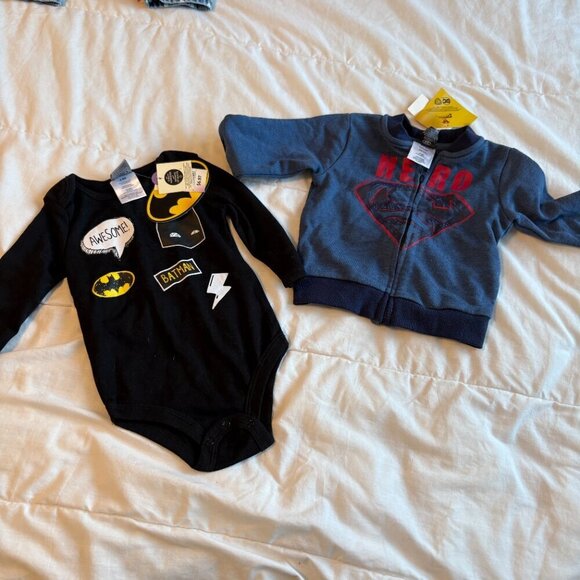 DC Comics Batman & Superman Baby Bundle 3-6 months NWT - Picture 2 of 7